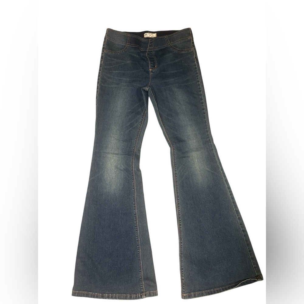 Free People Dark Blue Wide Leg Jeans